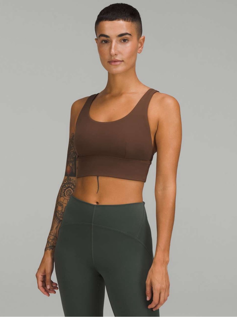 lululemon athletica Brown Scoop-Neck Crop Sports Bra